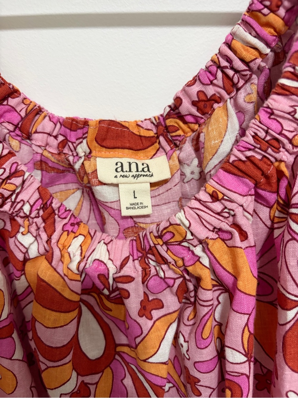 a.n.a Floral Puff-Sleeve Dress Linen Blend - Picture 4 of 5